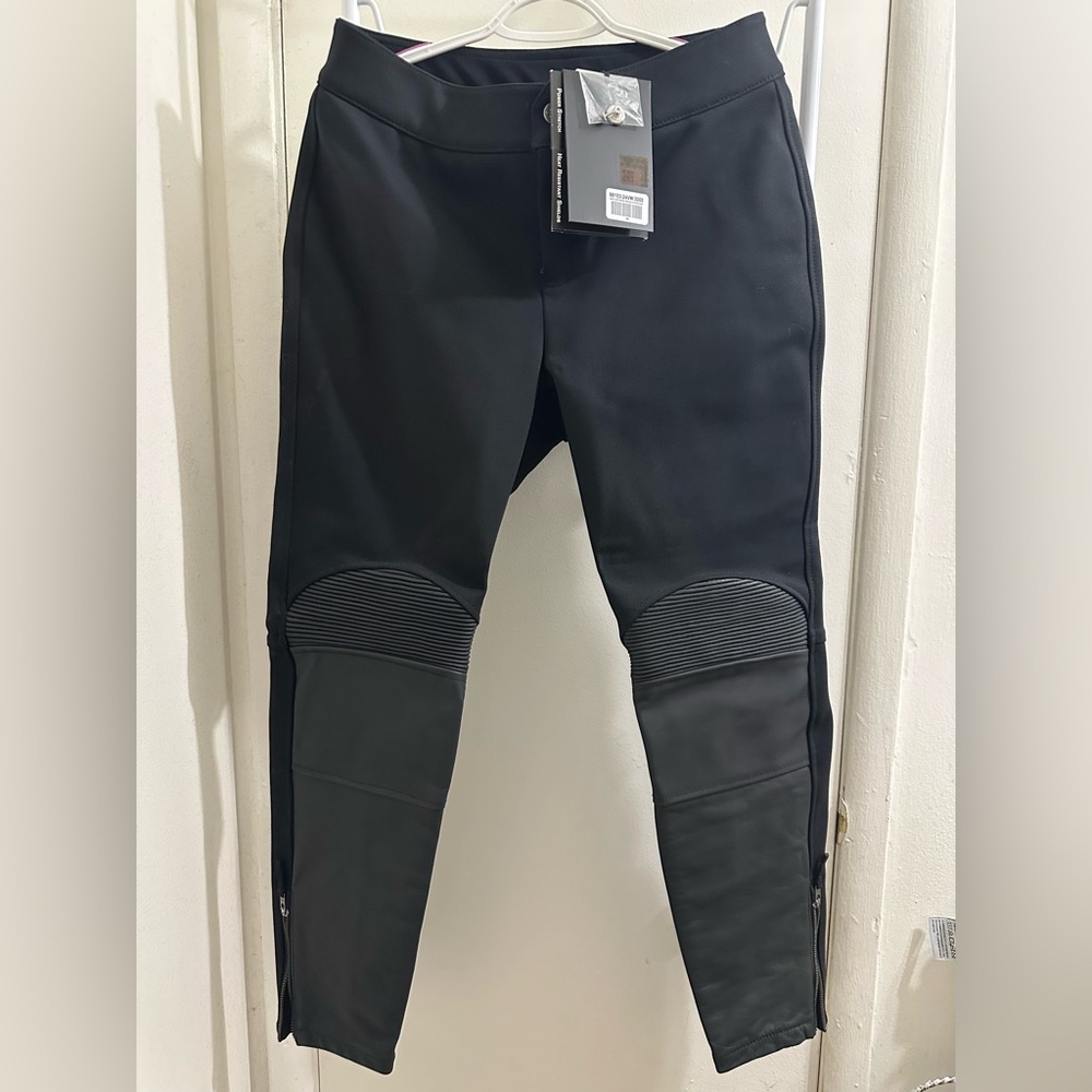 Harley-Davidson Black Vapor Mixed Media Motorycle Riding Pants.Size 30 Women.NWT